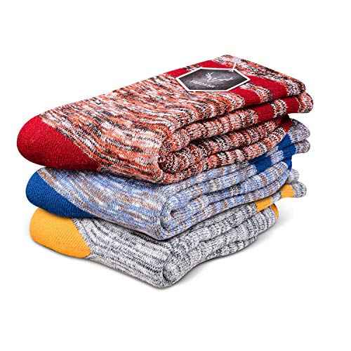 FEIDEER Hiking Walking Socks For Women, Multi-pack Outdoor Recreation Cotton Moisture Wicking Crew Socks