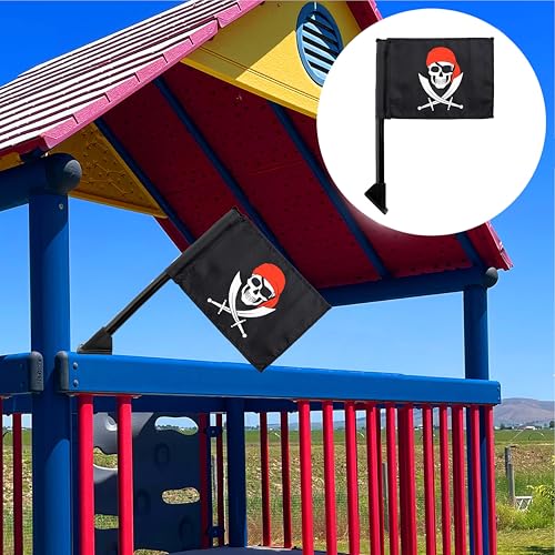 Small Pirate Flag Swing Set Accessory - Kids Outdoor Play Toy