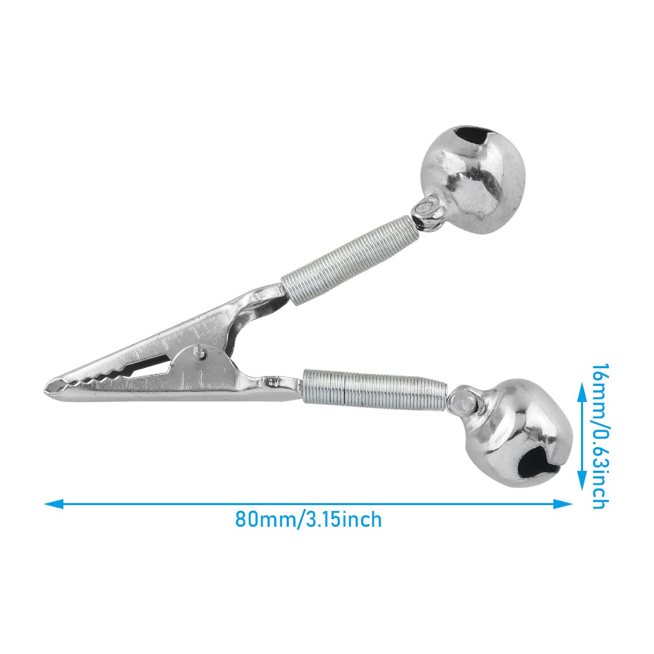 WHYHKJ 12PCS Fishing Bells Alligator Clip Fishing Iron Clip Rivet Bell Spiral Clip Fish Bells Fishing Bite Alarm