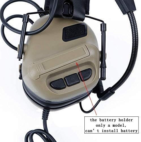 ATAIRSOFT Tactical Headset Wargame Hunting Headphone Without Noise Cancellation Function (Black)