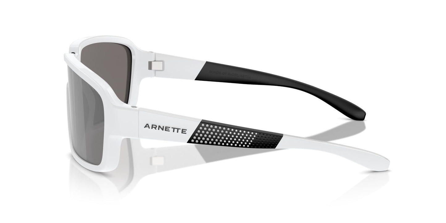 ARNETTE Man Sunglasses White Matte/Shiny Frame, Light Grey Mirror Silver Lenses, 0MM