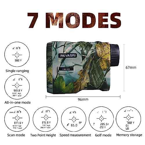 REVASRI Hunting Laser Rangefinder with Rechargeable Battery 1000 Yards Hunting Range Finder with Target Acquisition Technology Easy-to-Use Clear Accurate Rangefinders for Hunters