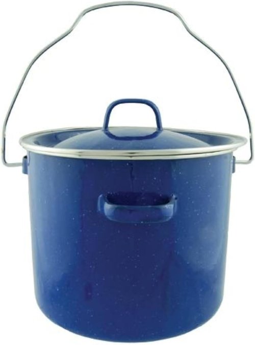 Enamel Pot with Metal Bail Handle, 4 Quart, Blue