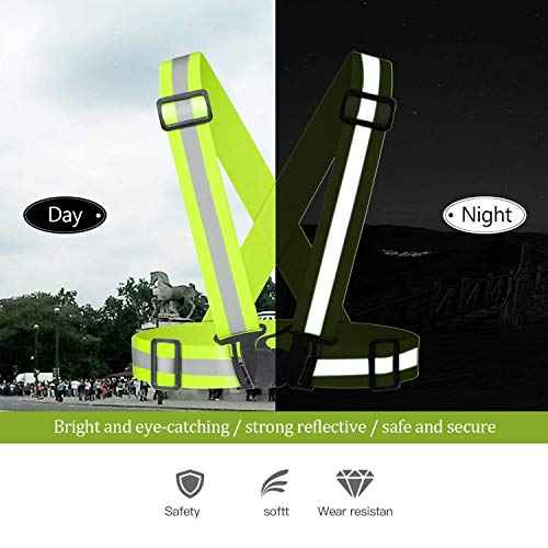 Reflective Vest Running Gear 2Pack, High Visibility Adjustable Safety Ves for Night Cycling,Hiking, Jogging,Dog Walking