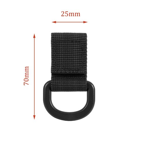ZYAMY 8PCS Tactical D Ring Clips with Hooks and Rings Backpack Accessories Water Bottle Key Holder for Military D Ring Adapter Nylon Strap Backpack Webbing Attachment Black