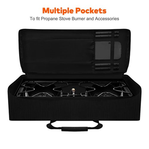 Yorkenbe Carry Bag for Camp Chef 2-Burner Stoves, 1680D Heavy Duty Camping Stove Carry Case with Padded Handles, Waterproof and Long-lasting, for Camping, Tailgating, BBQ, Size 35''x17''