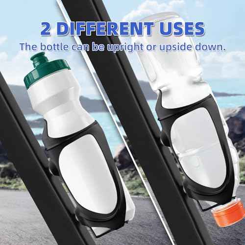 CITOOTY Bike Water Bottle Holder - 2 Pcs Ultralight Bicycle Cup Holder Cage with Screws Tool, Universal Resin Cycling Bottle Rack Brackets for Road MTB Mountain Bike, Fits for 2.75-3.94" Diameter Cup