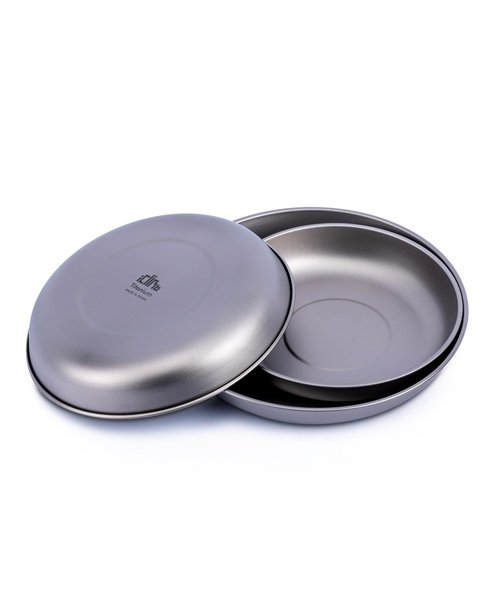 iClimb Titanium Plate Ultralight Compact Portable Flatware Tableware with Bag for Outdoor Camping Backpacking Hiking Travel Picnic (S)