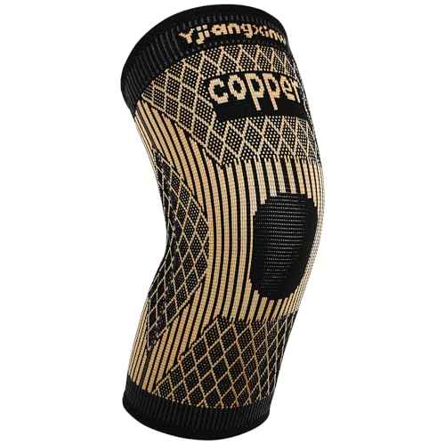 Copper Knee Braces for Women and Men, Compression Knee Sleeve for Knee Pain,Arthritis, Meniscus Tear,ACL, Joint Pain Relief, Knee Support Pads for Running, Workout Sports (Orange, X-Large)