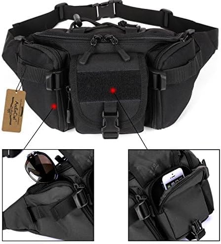 ArcEnCiel Tactical Fanny Pack for Men Waist Bag Hip Belt Outdoor Hiking Fishing Bumbag with Patch