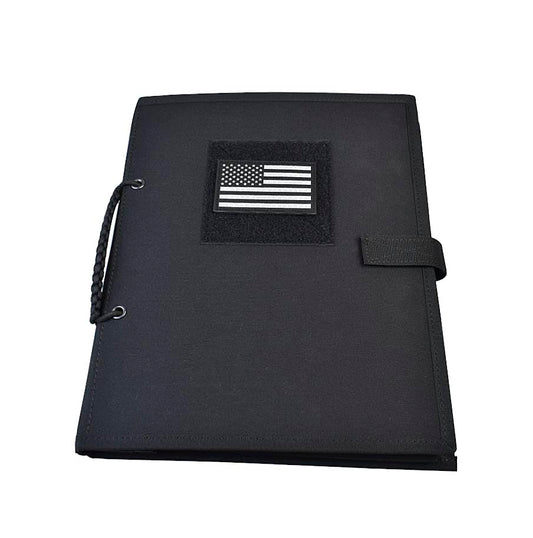 JFFCESTORE Tactical Hook & Loop Patch Book Patch Holder Flip Page Patch Book Tactical Patches Booklet Organizer Store Collection Patches (Black)
