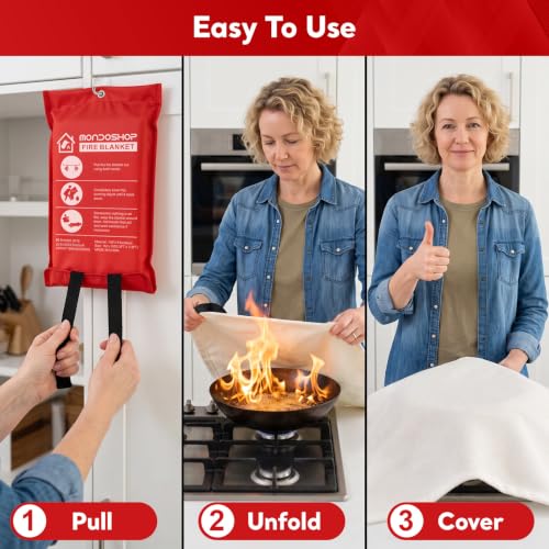 Emergency Fire Blanket 40x40 Inches - White, 8 Pack - Fire Safety Equipment