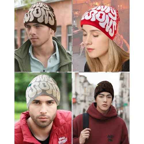 yolrdiw Women Beanie Y2k Letter Graphic Soft Warm Knitted Hats Men Winter Cap