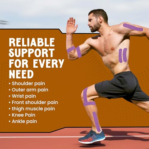 Kinesiology Tape Precut Strips - Assorted 12 Pack for Knee & Body Support