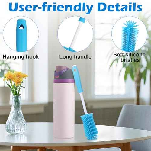 Palksky Water Bottle Cleaning Kit, Brush and Straw Cleaner for Owala, 5 PCS
