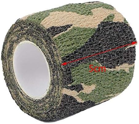 AIRSSON 6 Rolls Camo Tape Camouflage Form Wrap 1.96'' x 177'' Self-Adhesive Camo Stretch Bandage for Flashlights Bicycle Camera