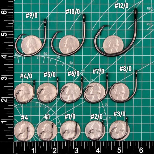 Dr.Fish 30 Pack Circle Hooks #2/0 3X Strong Inline Saltwater & Freshwater Fishing Hooks