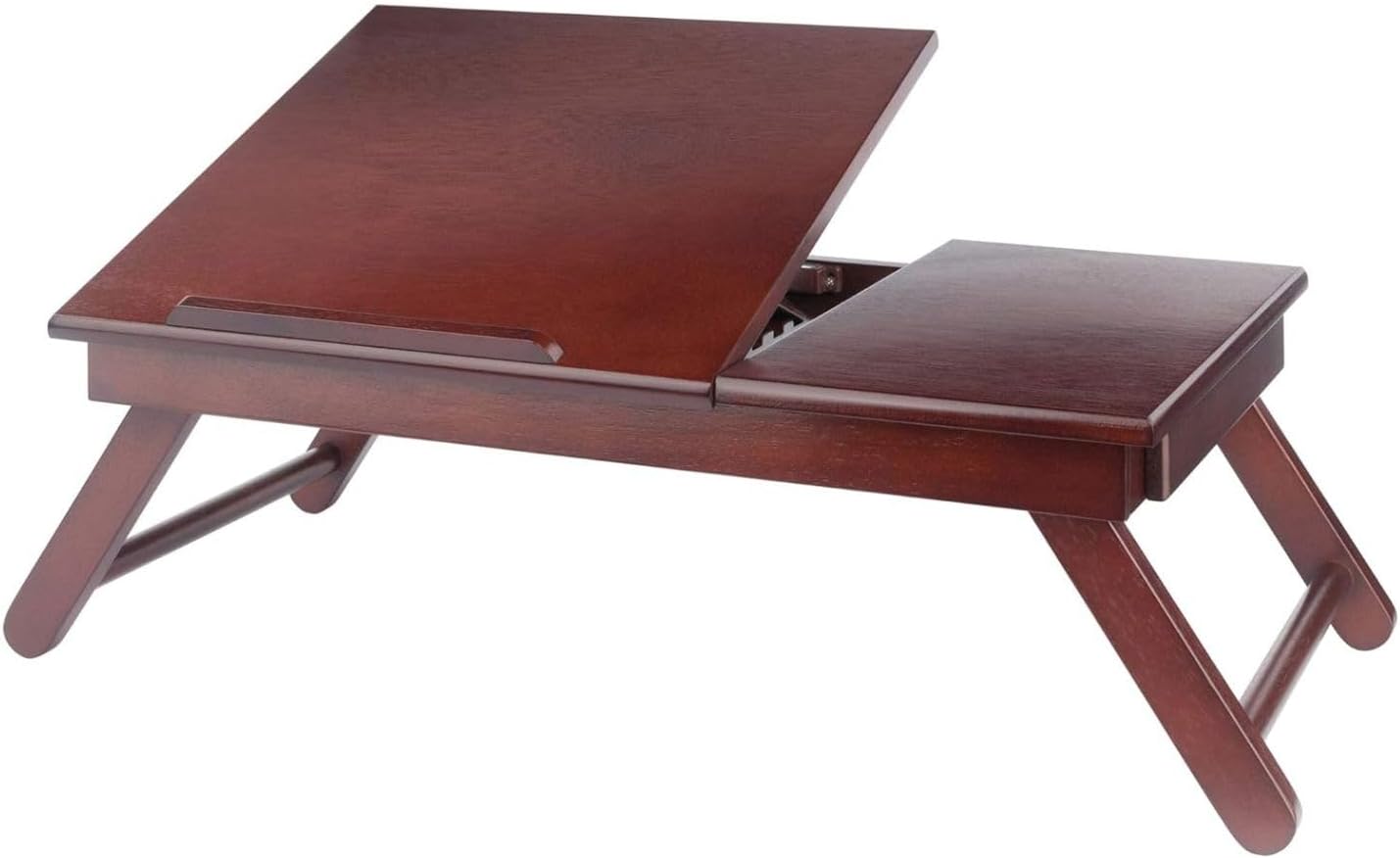 Alden Folding Lap Desk Bed Tray Versatile and Space-Saving Folding Desk for Meals Work or Study Compact and Stylish Design with Rich Walnut Finish Adjustable and Comfortable for Bed or Couch