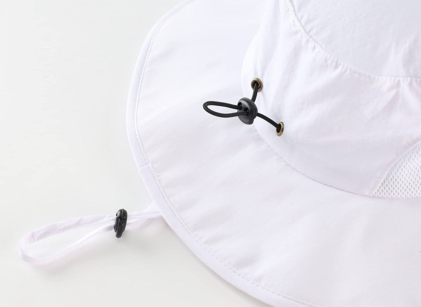 Home Prefer UPF50+ Mens Sun Hat Wide Brim Fishing Hat Airy Mesh UV Protection Portable Bucket Sun Hat White