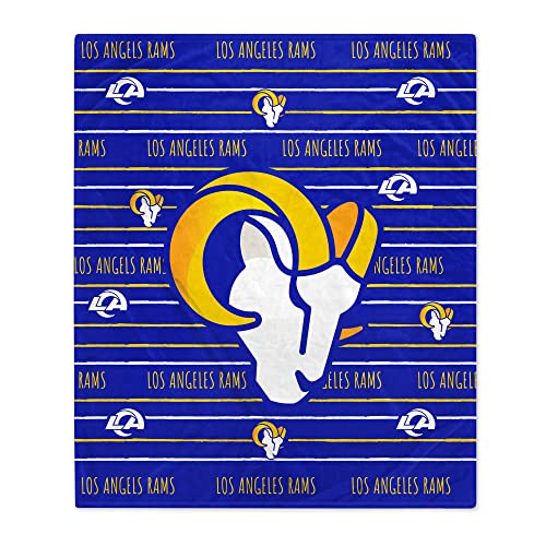 Los Angeles Rams Logo Stripe Fleece Blanket - 60 x 80 Inches
