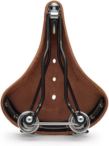 Brooks England B67 Short, Leather Bike Saddle with Suspension Springs