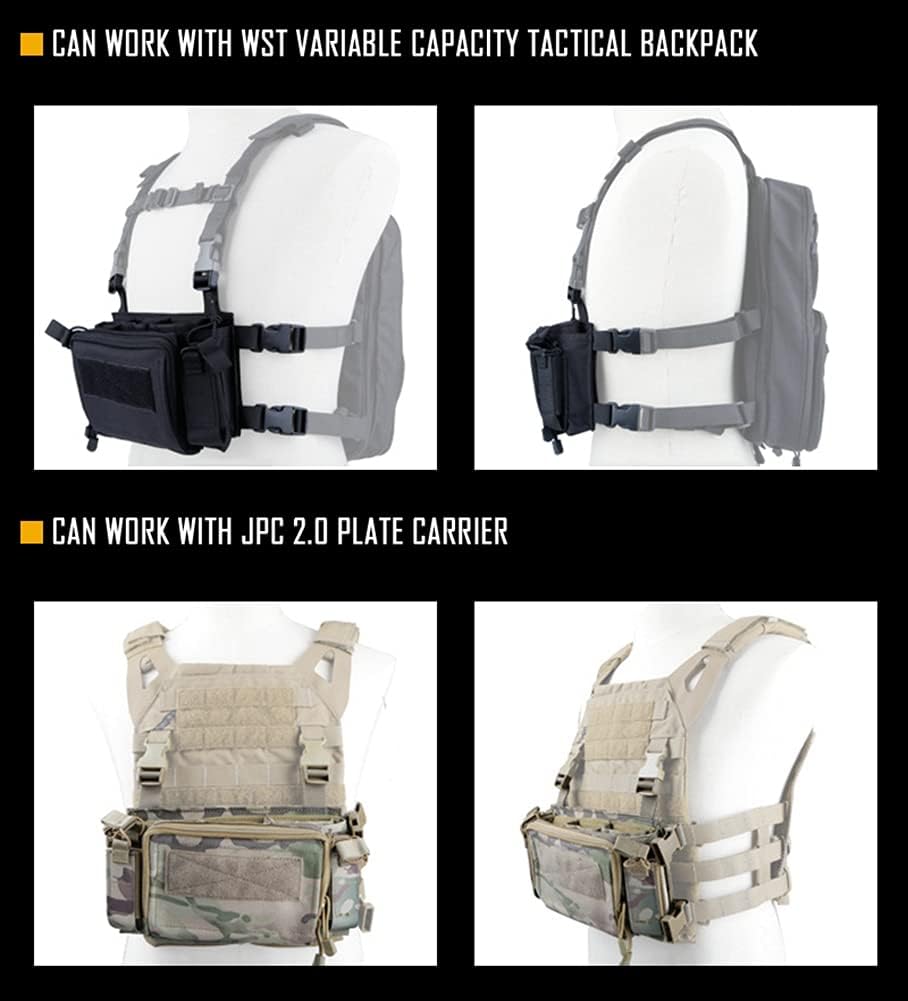 Micro Chest Rig with 5.56/ 9mm Airsoft Mag Pouch & Tactical X Harness