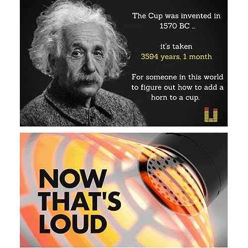 The LoudCup Tumbler + Stadium Horn - Insulated Cup Reusable Water Bottle Coffee Travel Mug - Worlds Loudest Cup for Game Day