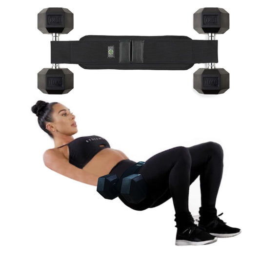 Hip Thrust Belt by SEWD - Use Any Weight to do Lunges, Glute Bridges, Dips and Booty Workouts – Easy to Set Up with Dumbbells for At Home Hip Thrust Use. Reinforced Lightweight Dumbbell Belt for Home Gym