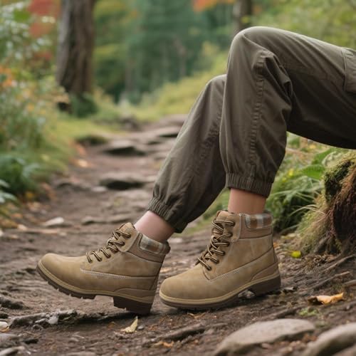 Women's Waterproof Hiking Snow Boots - Light Brown, Size 9