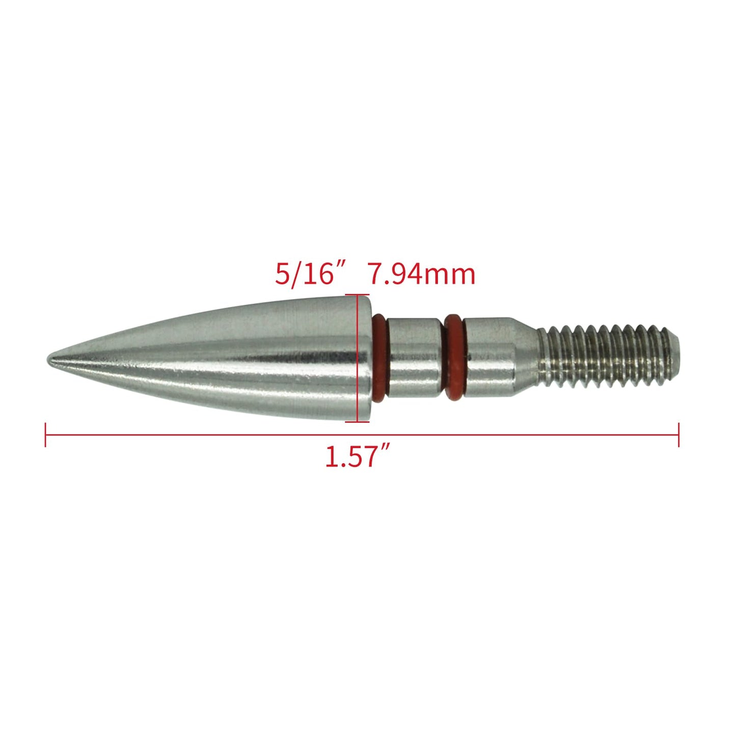 YIMEI 12pcsField Points Archery ArrowTips100-200 Grain Field Points5/16inch Screw in Bullet Points Arrowheads Broadheads for Crossbow Recurve Bow Compound Bow (100Grains)