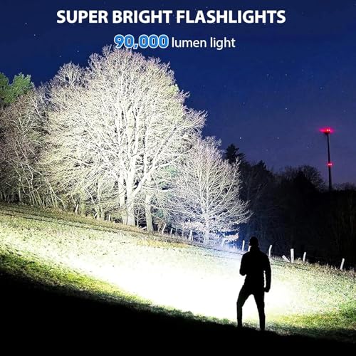 Rechargeable LED Flashlight 99,000 Lumens Waterproof Camping Light with Focus & Modes