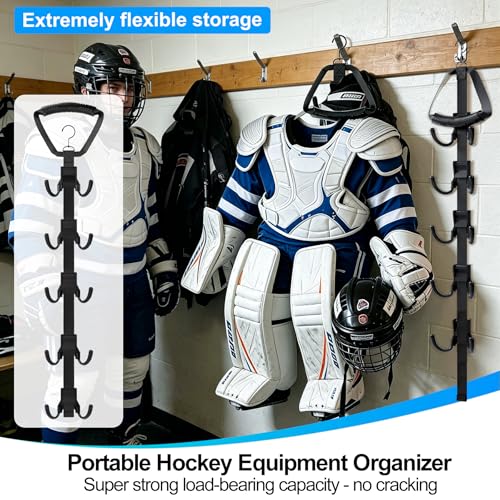 Hockey Equipment Drying Rack with Rotatable Hooks for Gear Organization