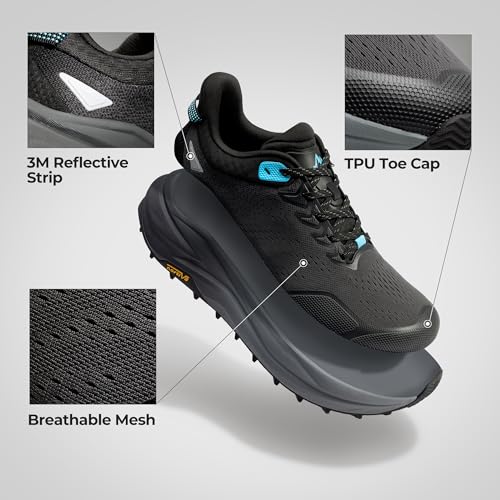 NORTIV 8 Men's Wide Toe Box Trail Running Shoes Cushion Walking Barefoot Tennis Workout Gym Cross Training Shoe Fashion Sneakers Whitney