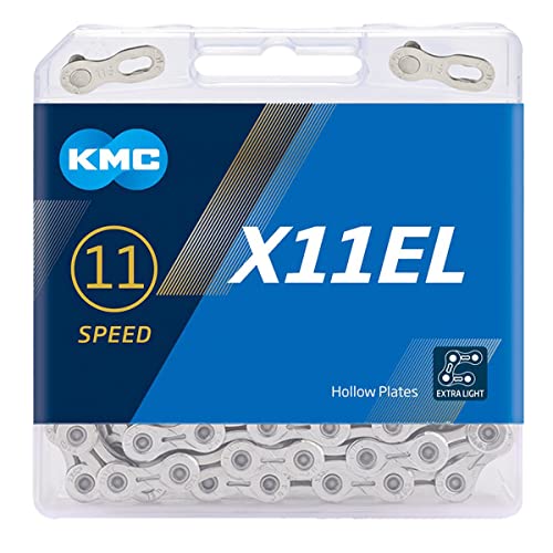 KMC Unisex Bike Chain X11EL Black, 118 Links - Adult Cycling Gear