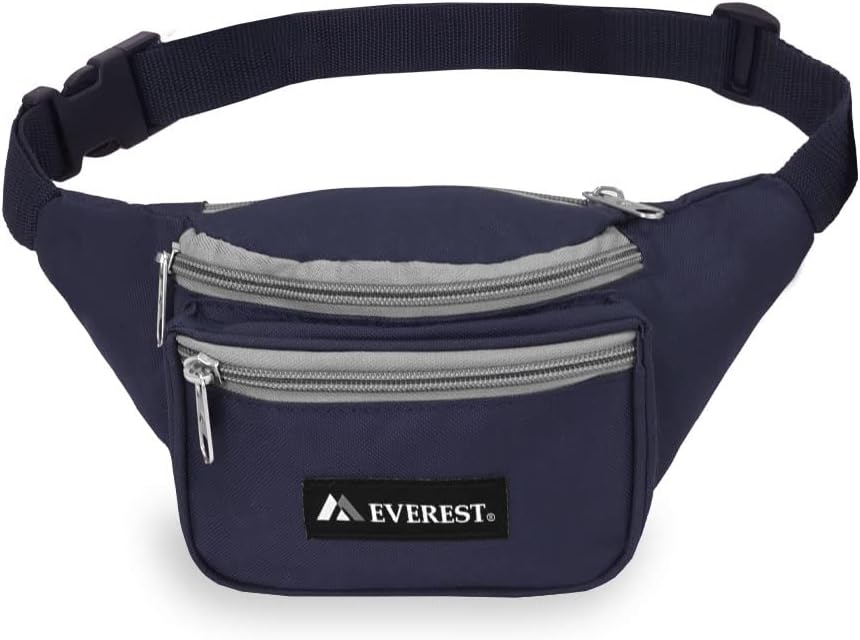 Everest Signature Waist Pack - Standard, Navy/Gray, One Size