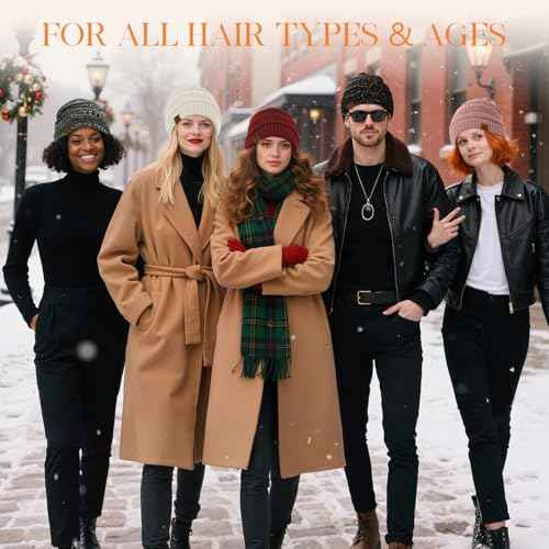 Durio Womens Knit Beanie Winter Thick Solid Fleece Lined Beanie Hats for Women Men Unisex Warm Skiing Beanies