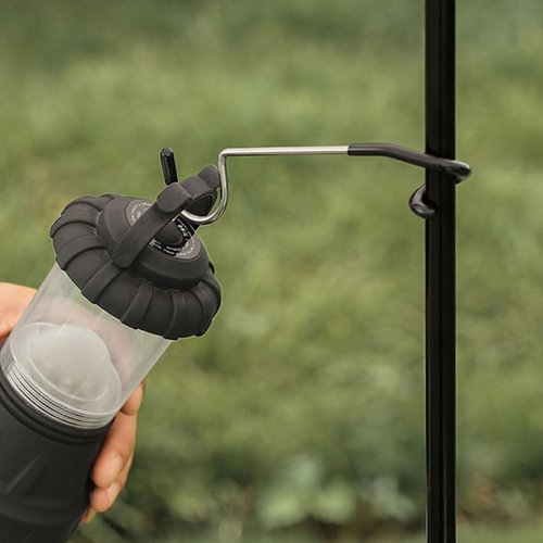 Baluue 3Pcs Outdoor Camping Lamp Pole Hooks, Non-Slip Portable Multi-Functional S Hooks for Tent Light, String Lights, and Outdoor Hanging, Steel and Rubber