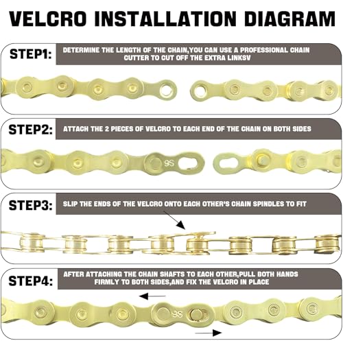 6/7/8/9/10/11/12 Speed Bike Chain ? High-Strength, Durable & Smooth-Shifting for Road/Mountain Bikes (Gold-9-Speed)