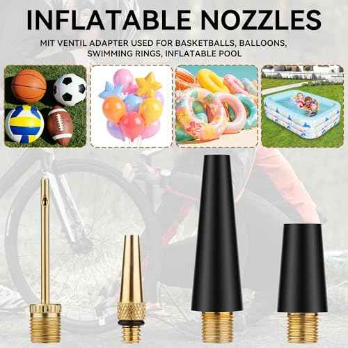 DDJ Presta to Schrader Valve Adapter Set, 21-Piece Brass Kit with Ball Pump Needles, Universal Fit for Bikes and E-Scooters