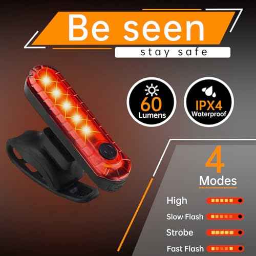 Bicycle Light Bright Bike Lights for Night Riding,Front Bike Light Rechargeable Bike Lights Front and Back,4+4 Modes LED Bike Light USB-C Rechargeable for Commute Road Riding