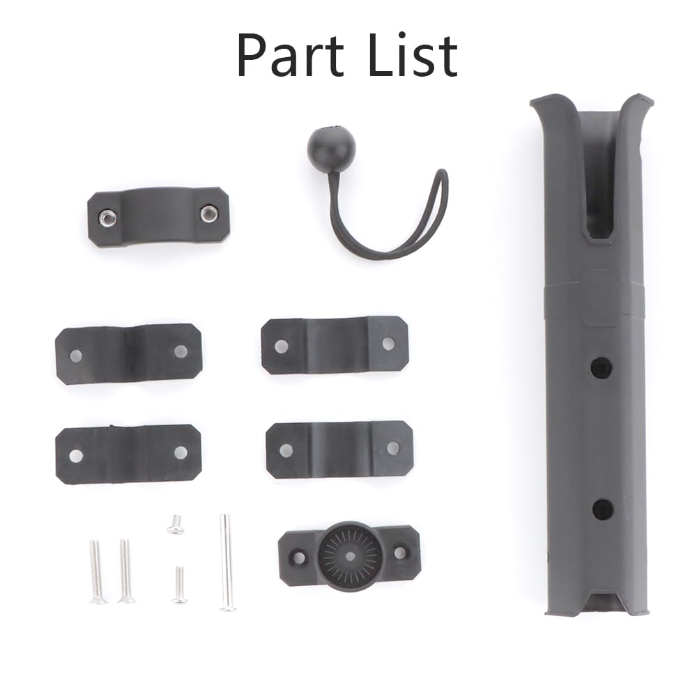 Adjustable Fishing Rod Holder, Pole inserter for Boat Yacht Kayak Fishing, Spinning Plastic, Black