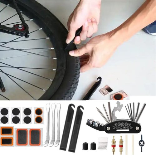 Zuobeiyi Bike Repair Tool Kit Portable, 16 in 1 Bicycle Multitool with Tire Levers Hex Spoke Wrench for Road Mountain Bikes Cycling Maintenance, 27 Pieces
