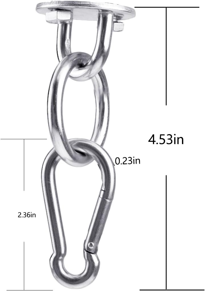 Hammock Hanging Kit, Load Capacity 1400 LBS, Stainless Steel Hooks Heavy Duty Carabiner Set for Hammock Yoga Swing Chair Hook for Indoor, Outdoor, Wall, Trees, Porch