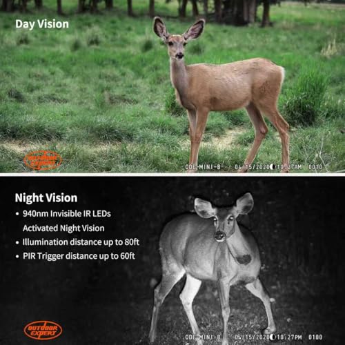 Mini Trail Camera Night Vision Motion Activated 20MP 1080P Grey