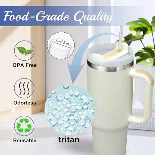 Replacement Straw Set for ThermoFlask Bottles ? Fits 14/16/18/24/32/40/64 oz, Straws + Cleaning Brushes + Measuring Sheets + Cutter Tool