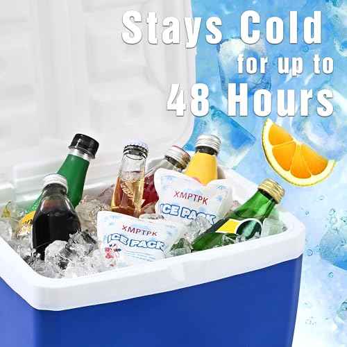 Ice Packs for Cooler, Lunch Boxes and Shipping, Slim Design Reusable Gel Freezer Packs for Frozen Food & Drinks, Camping, Picnic and Fishing