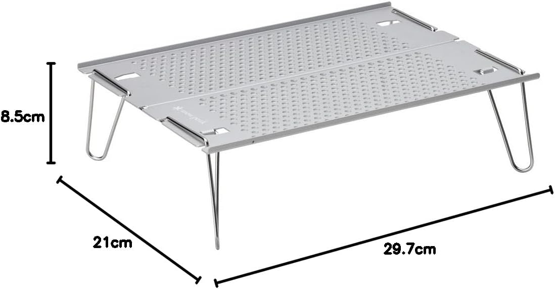 Snow Peak Ozen Solo Table, SLV-171, Aluminium, Lightweight for Backpacking, Designed in Japan, Lifetime Product Guarantee