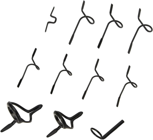 11 Pcs Black Fishing Fly Rod Guide Set Stainless Steel Frame DIY Eye Rings Different Size Guide Corrosion-Resistant Fishing Rod Guide Fly Rod Guides and Tips, Fishing Rods, Rods and Accessories