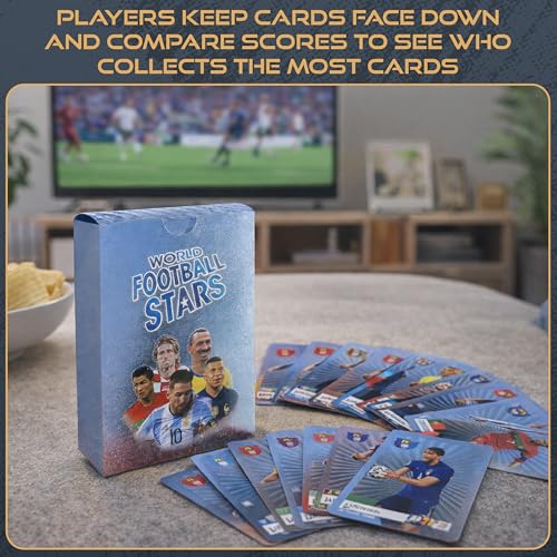 White Soccer Cards Pack - 55 Cards Per Set for Fans & Collectors