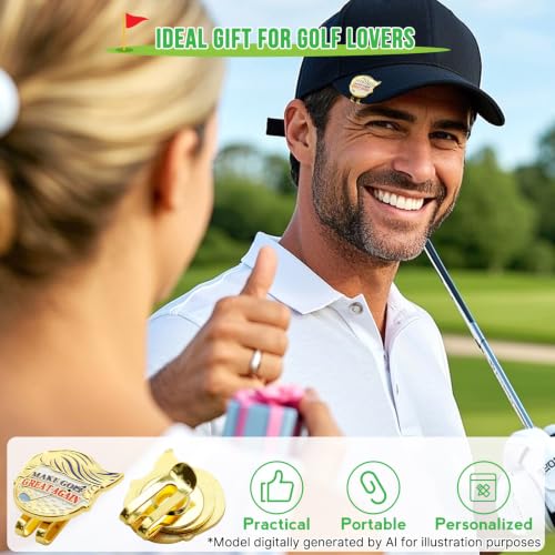 Funny Golf Ball Marker with Magnetic Hat Clip - Unique Golf Accessories for Men Women